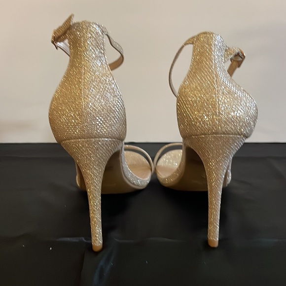 DREAM PAIRS Women's Glitter Gold Ankle Strap High Stiletto Heels Pumps Heel - Picture 7 of 14